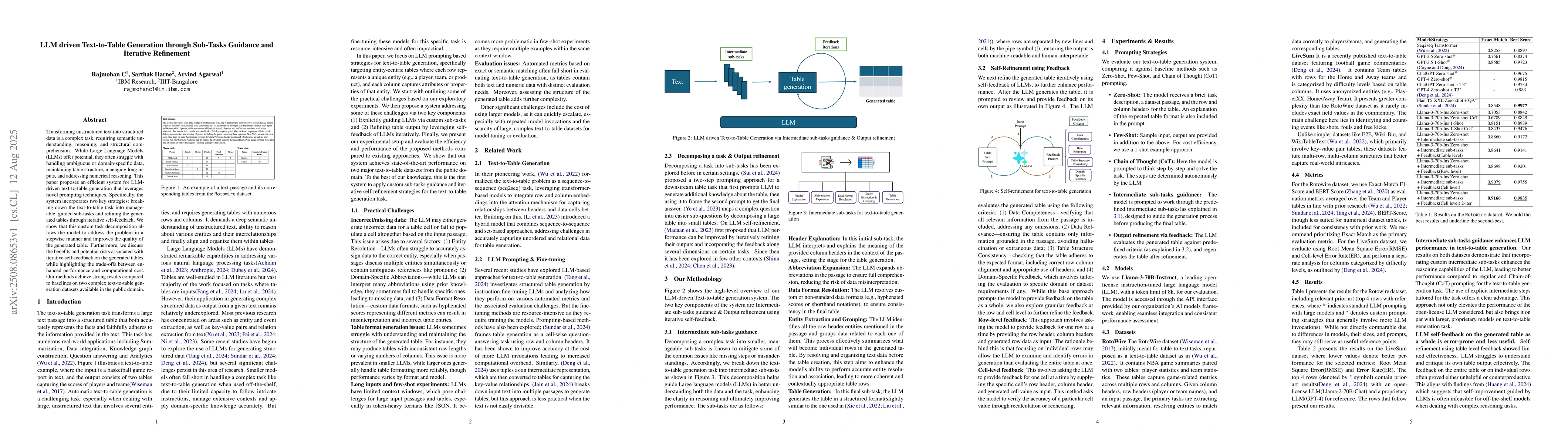 Thumbnail for LLM driven Text-to-Table Generation through Sub-Tasks Guidance and
  Iterative Refinement