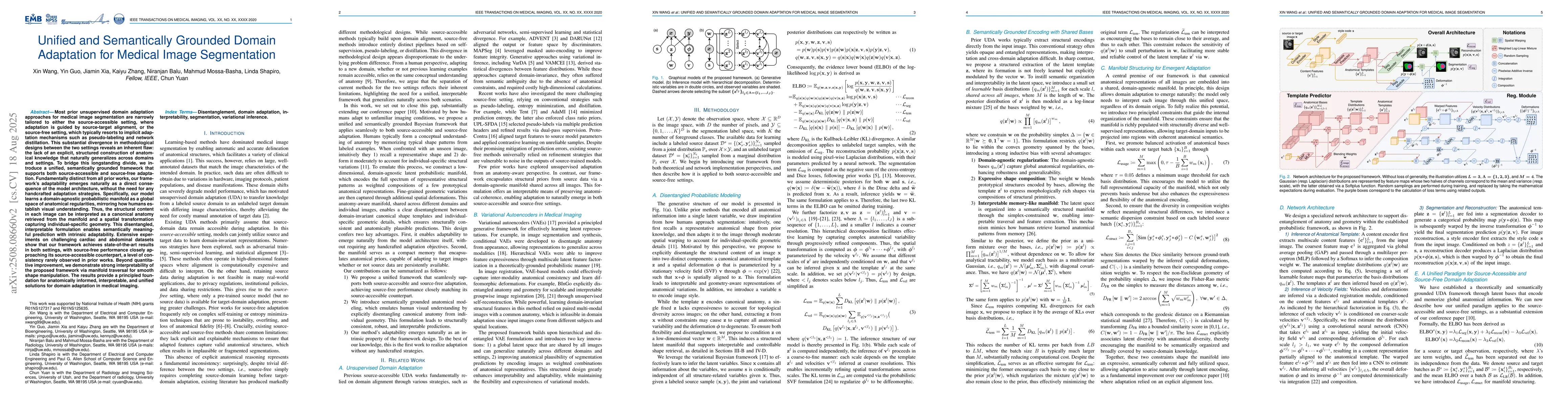 Thumbnail for Unified and Semantically Grounded Domain Adaptation for Medical Image
  Segmentation