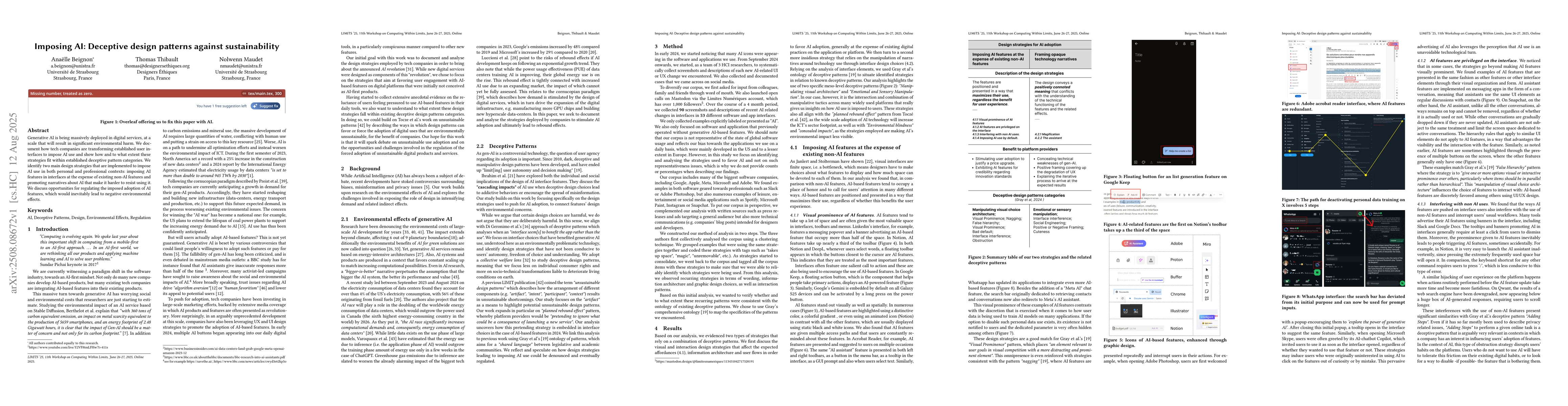 Thumbnail for Imposing AI: Deceptive design patterns against sustainability