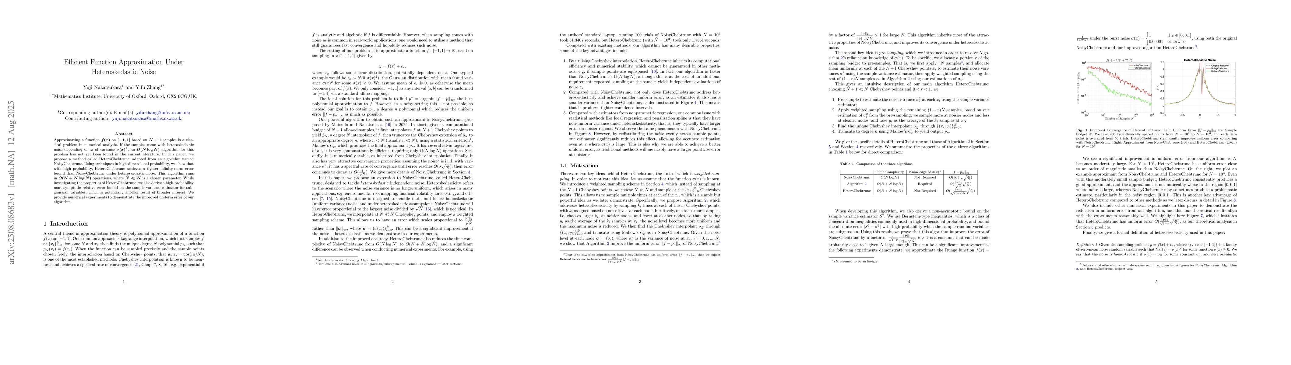 Thumbnail for Efficient Function Approximation Under Heteroskedastic Noise