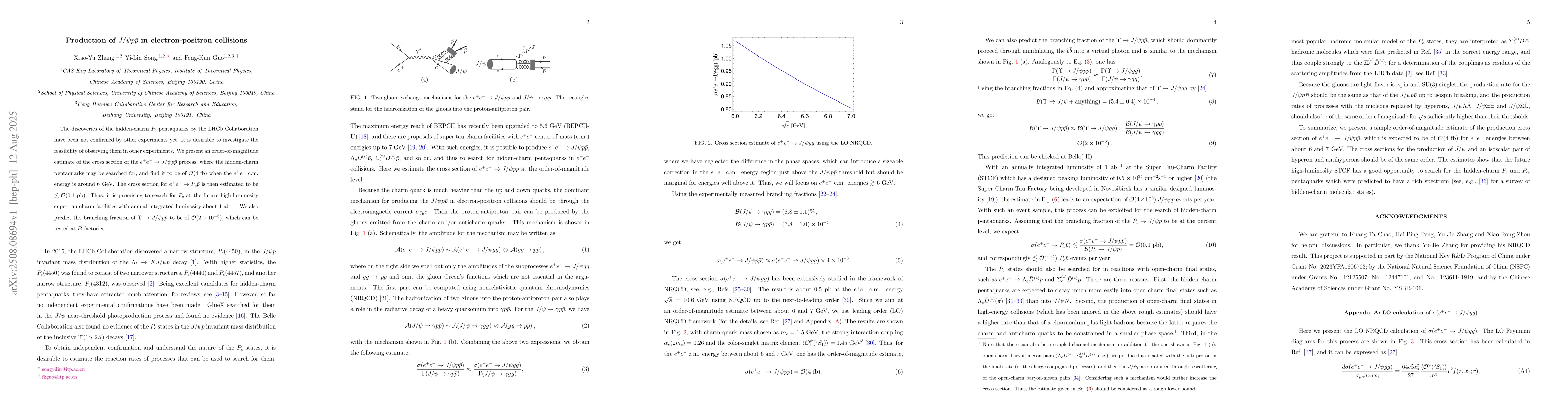 Thumbnail for Production of $J/ψp \bar p$ in electron-positron collisions