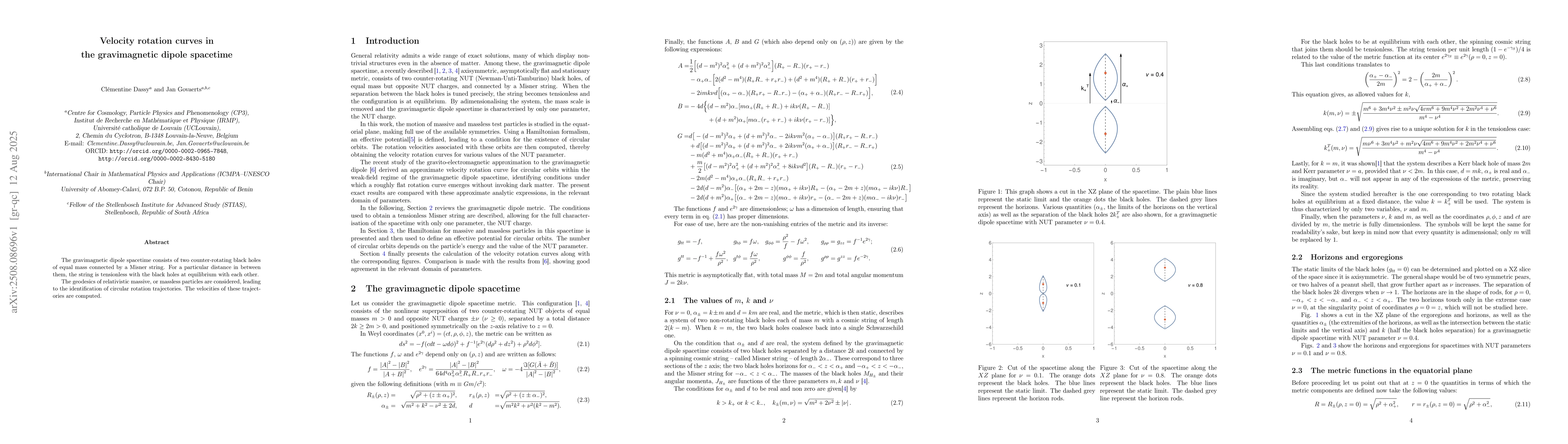 Thumbnail for Velocity rotation curves in the gravimagnetic dipole spacetime