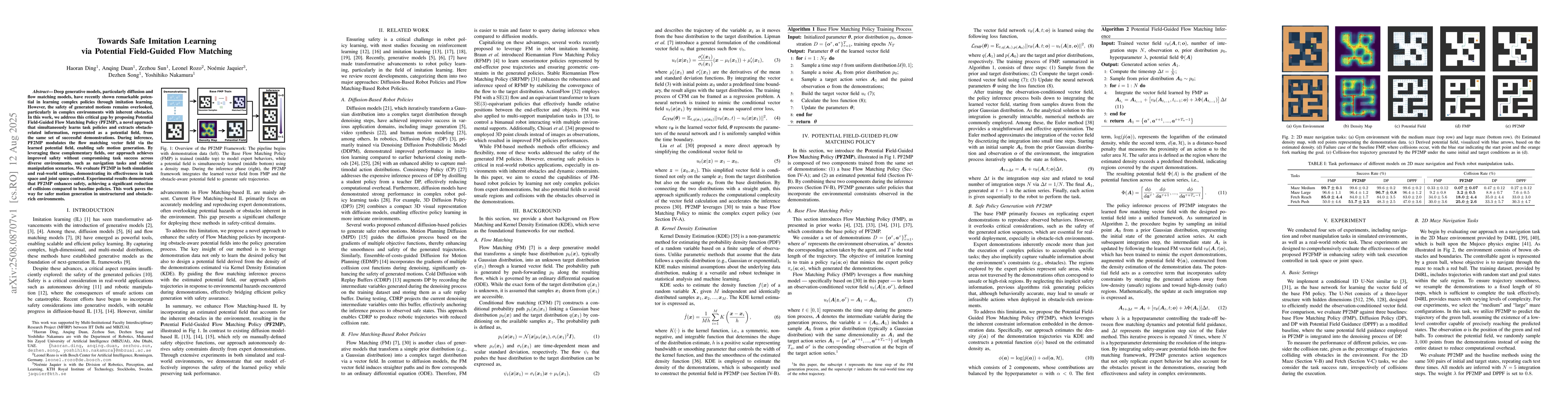 Thumbnail for Towards Safe Imitation Learning via Potential Field-Guided Flow Matching