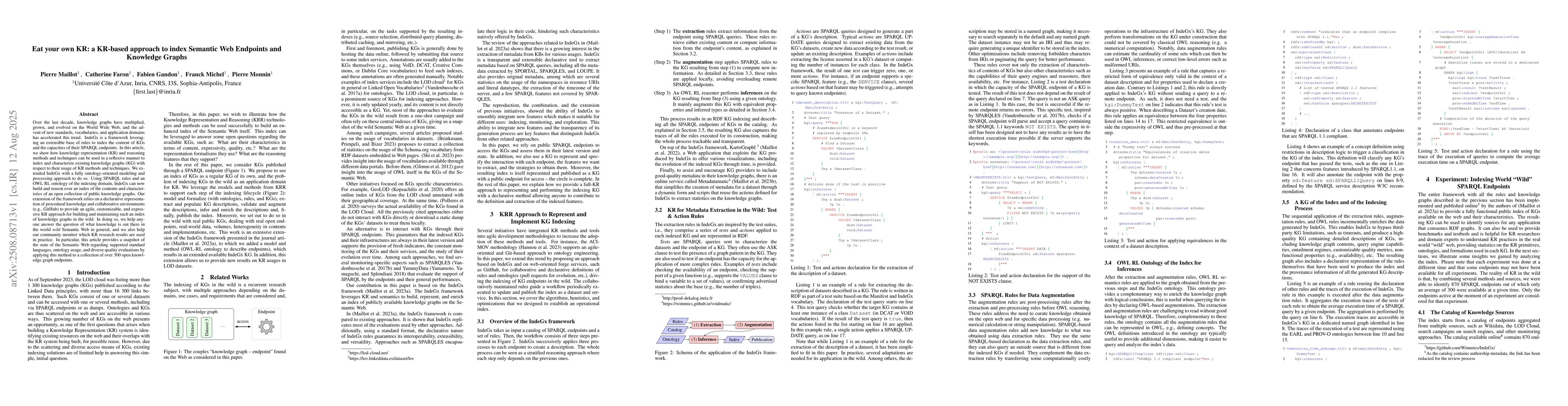 Thumbnail for Eat your own KR: a KR-based approach to index Semantic Web Endpoints and
  Knowledge Graphs