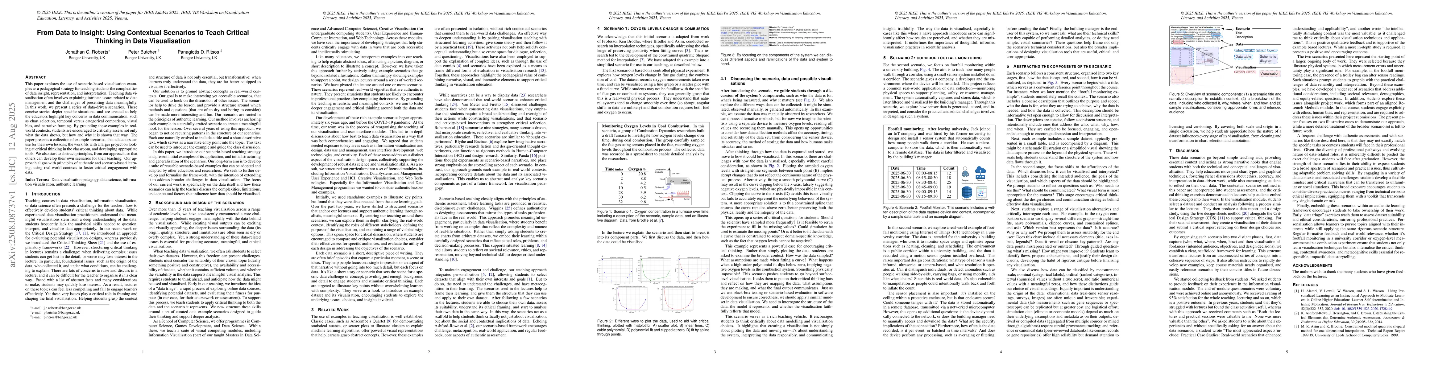 Thumbnail for From Data to Insight: Using Contextual Scenarios to Teach Critical
  Thinking in Data Visualisation