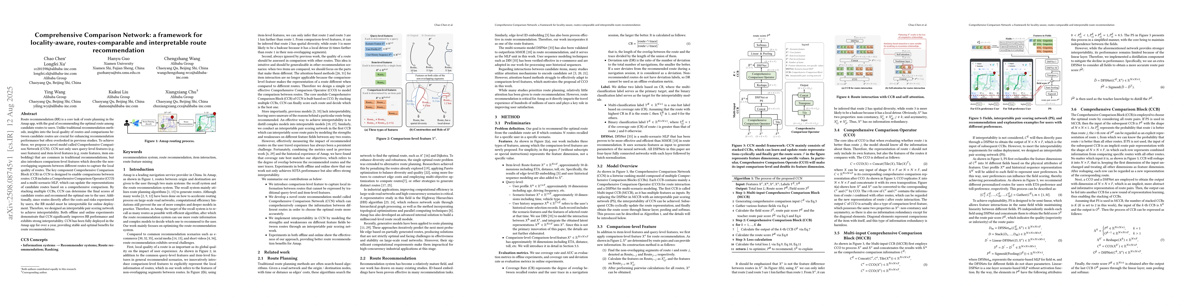 Thumbnail for Comprehensive Comparison Network: a framework for locality-aware,
  routes-comparable and interpretable route recommendation