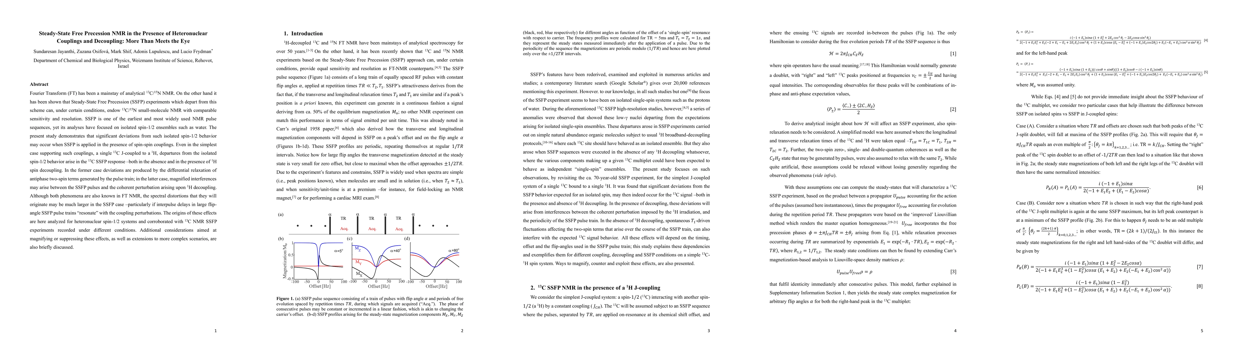 Thumbnail for Steady-State Free Precession NMR in the Presence of Heteronuclear
  Couplings and Decoupling: More Than Meets the Eye