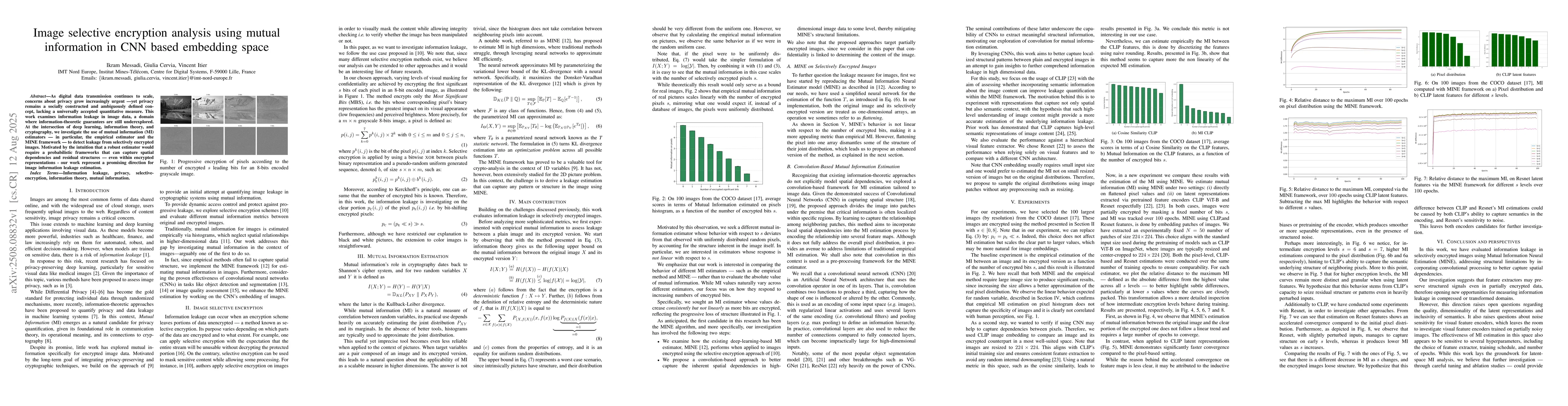 Thumbnail for Image selective encryption analysis using mutual information in CNN
  based embedding space