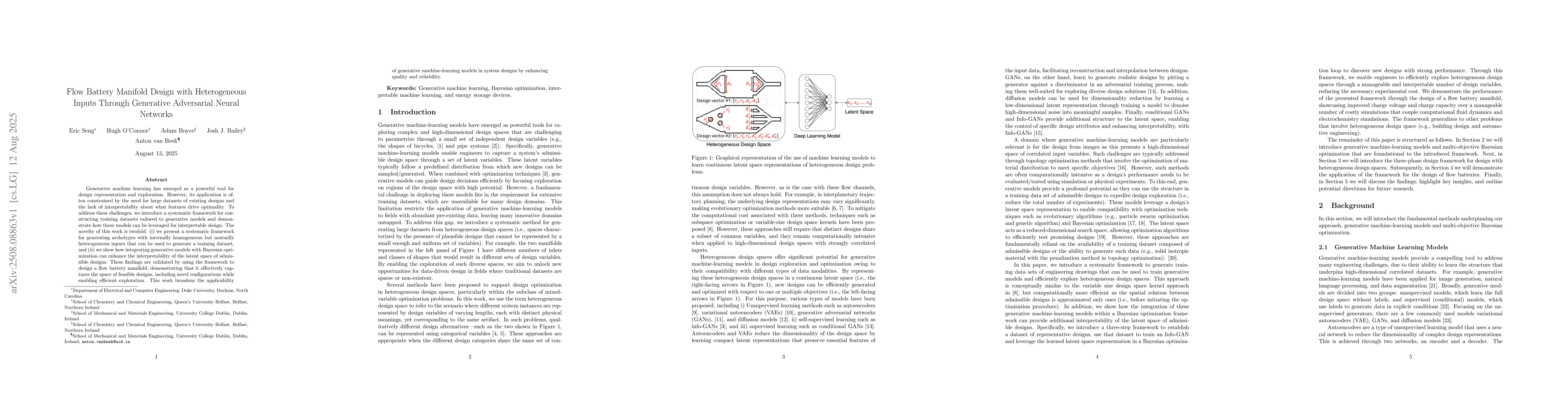Thumbnail for Flow Battery Manifold Design with Heterogeneous Inputs Through
  Generative Adversarial Neural Networks