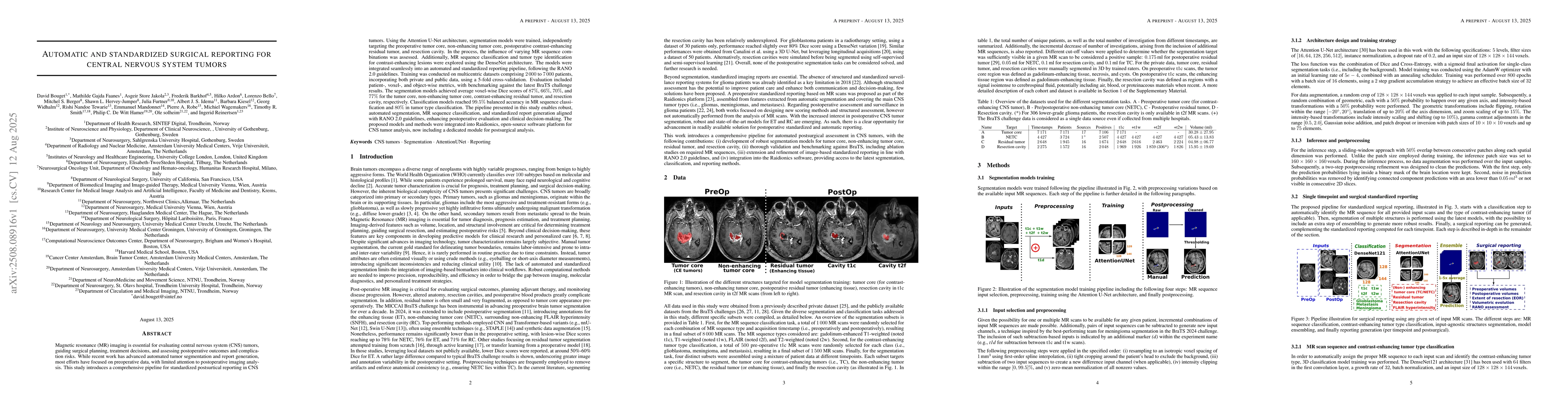 Thumbnail for Automatic and standardized surgical reporting for central nervous system
  tumors
