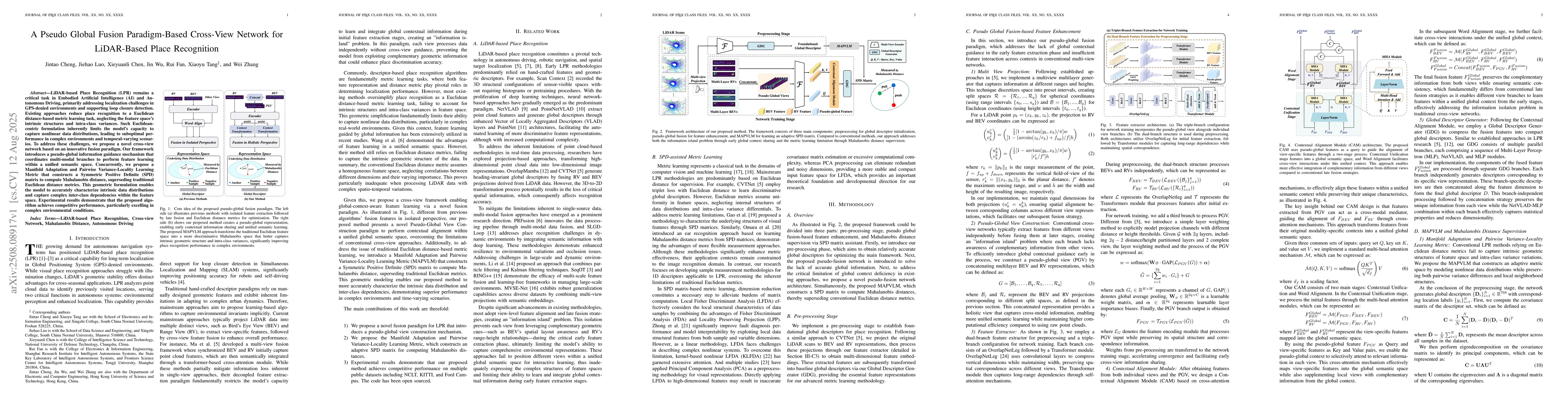 Thumbnail for A Pseudo Global Fusion Paradigm-Based Cross-View Network for LiDAR-Based
  Place Recognition