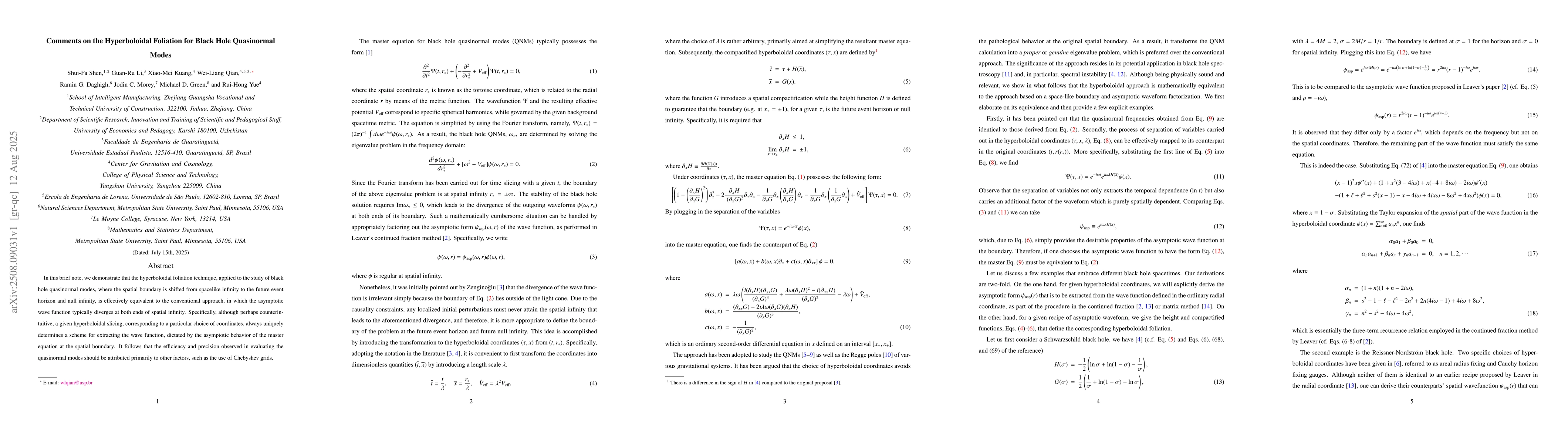 Thumbnail for Comments on the Hyperboloidal Foliation for Black Hole Quasinormal Modes