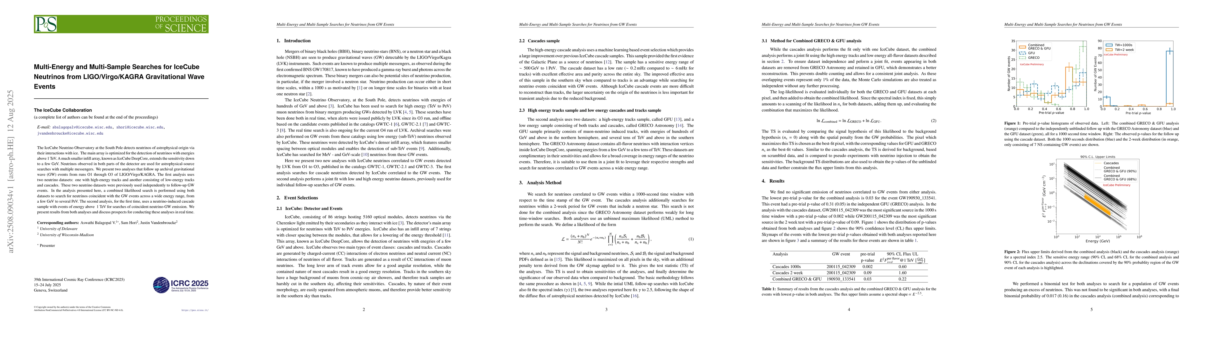 Thumbnail for Multi-Energy and Multi-Sample Searches for Neutrinos from GW Events
