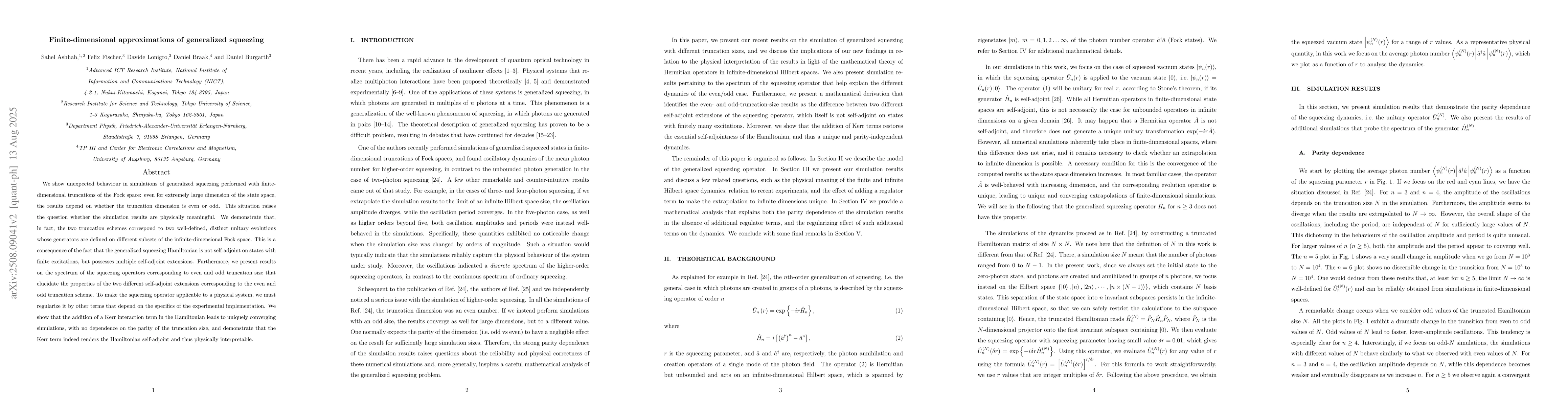 Thumbnail for Finite-dimensional approximations of generalized squeezing