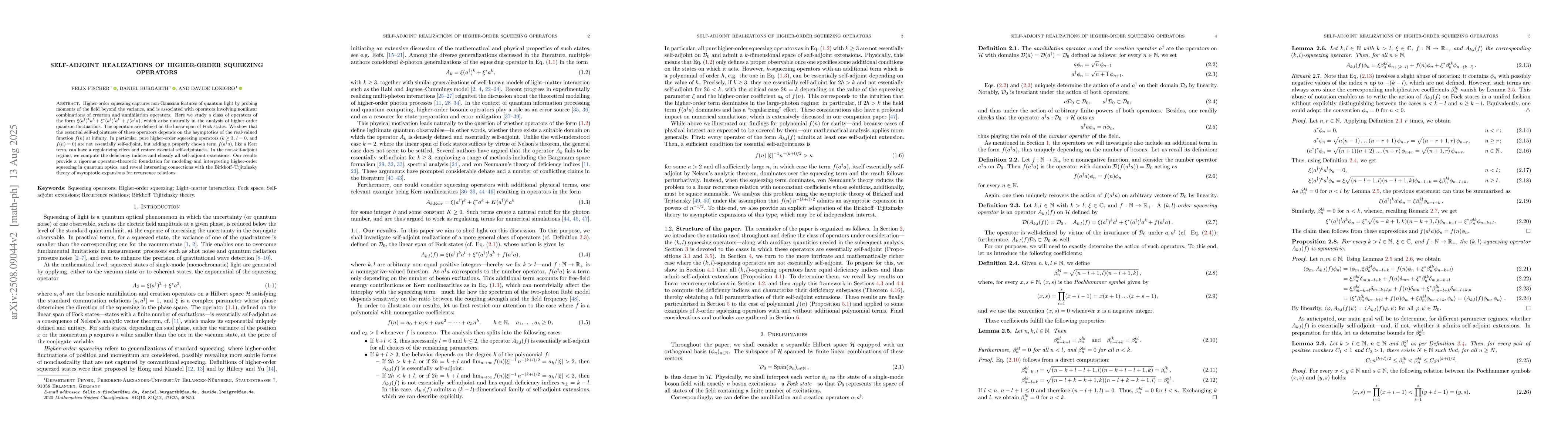 Thumbnail for Self-adjoint realizations of higher-order squeezing operators