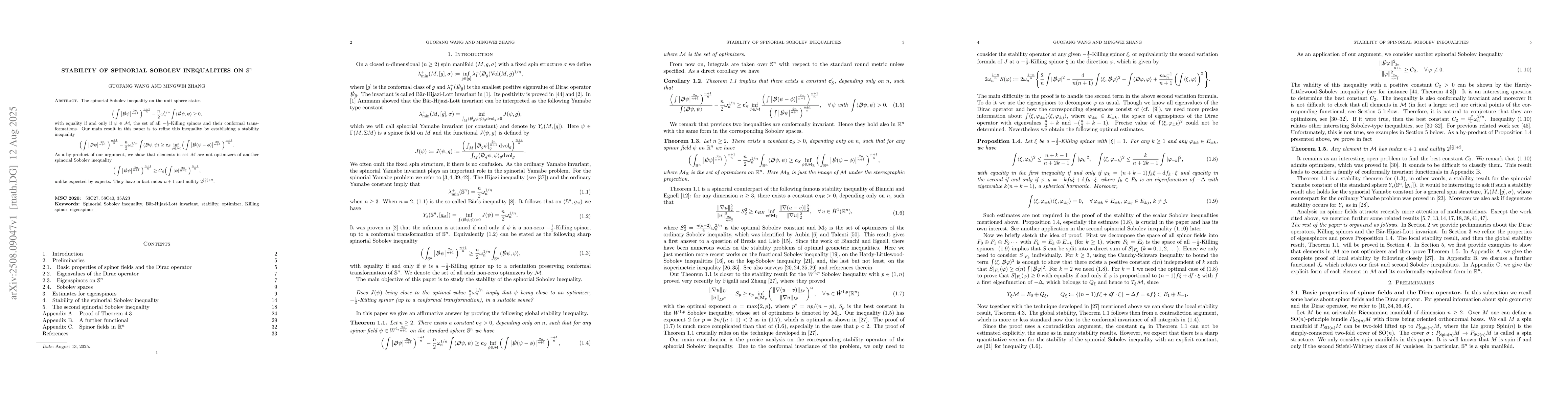 Thumbnail for Stability of spinorial Sobolev inequalities on $\mathbb{S}^n$