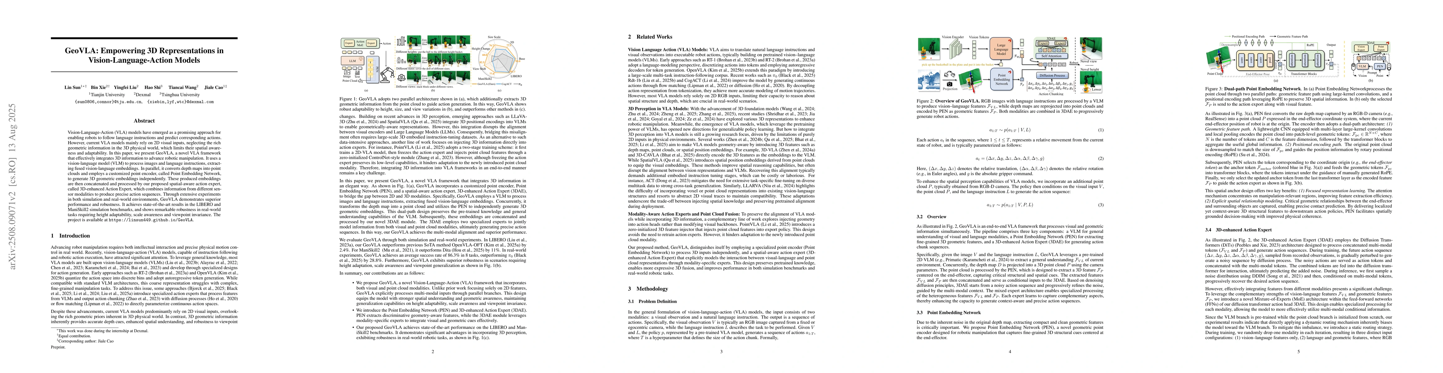 Thumbnail for GeoVLA: Empowering 3D Representations in Vision-Language-Action Models