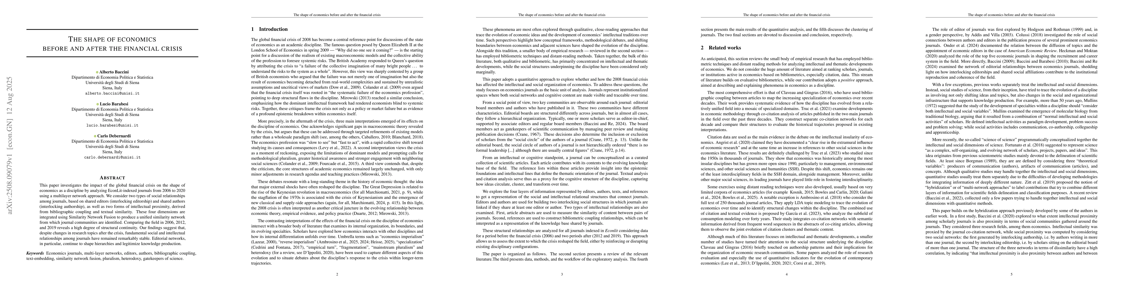 Thumbnail for The shape of economics before and after the financial crisis