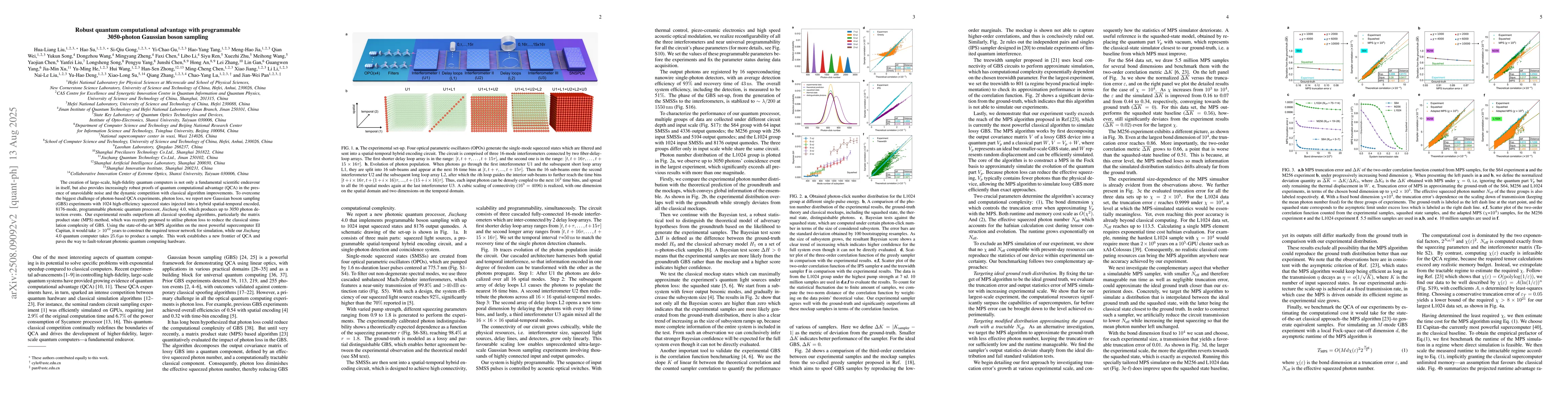 Thumbnail for Robust quantum computational advantage with programmable 3050-photon
  Gaussian boson sampling