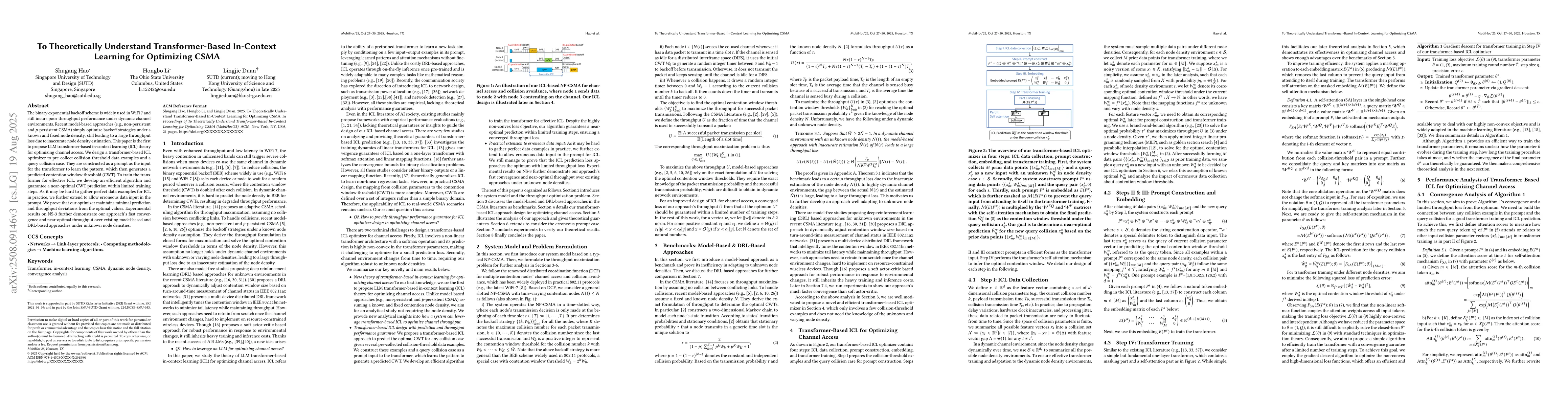 Thumbnail for To Theoretically Understand Transformer-Based In-Context Learning for
  Optimizing CSMA