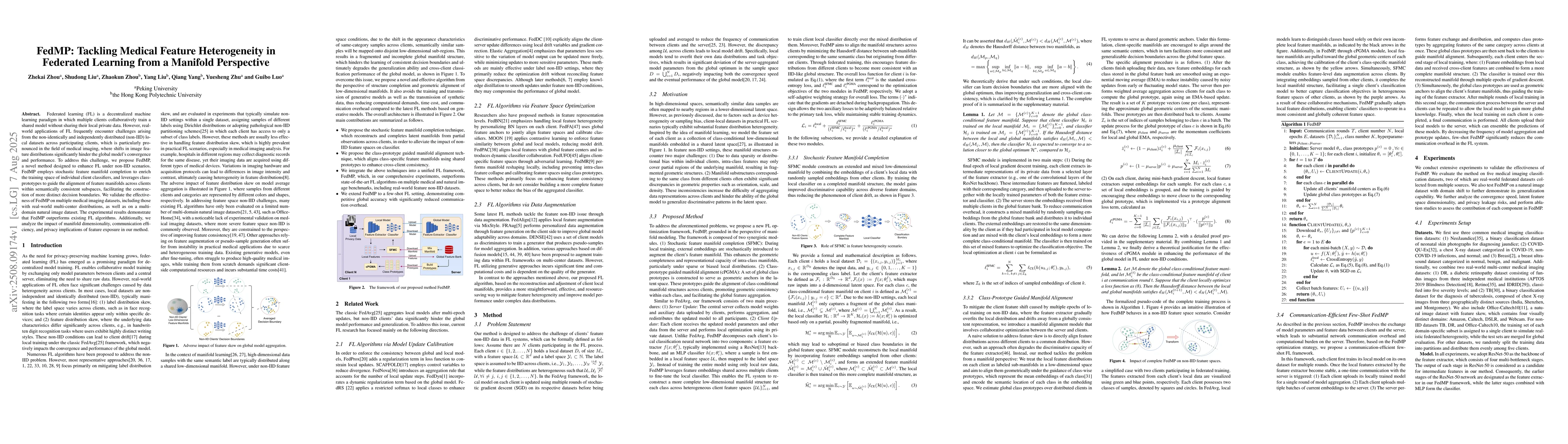Thumbnail for FedMP: Tackling Medical Feature Heterogeneity in Federated Learning from
  a Manifold Perspective
