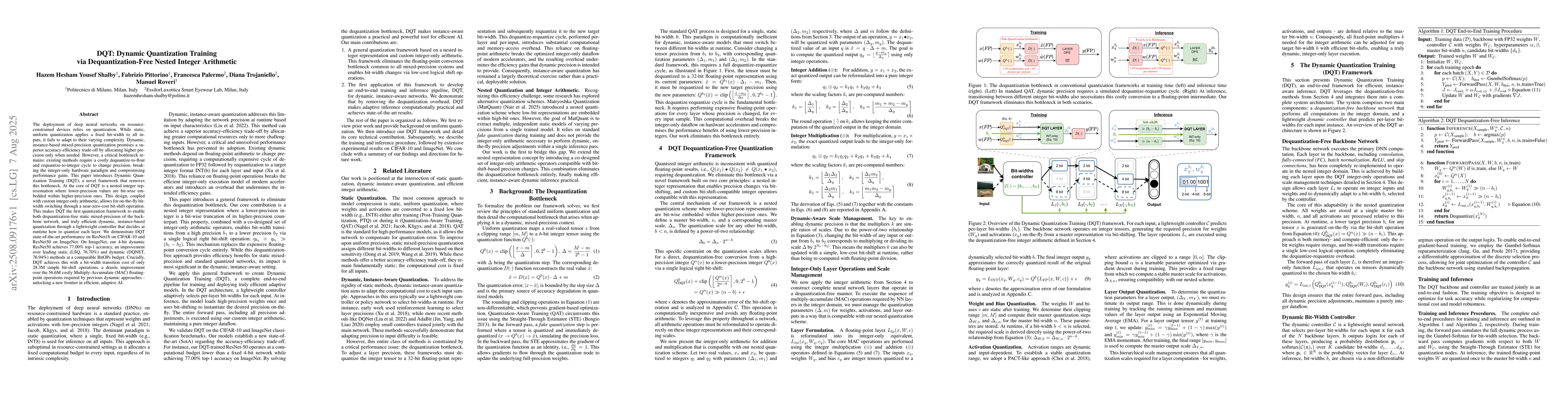 Thumbnail for DQT: Dynamic Quantization Training via Dequantization-Free Nested
  Integer Arithmetic