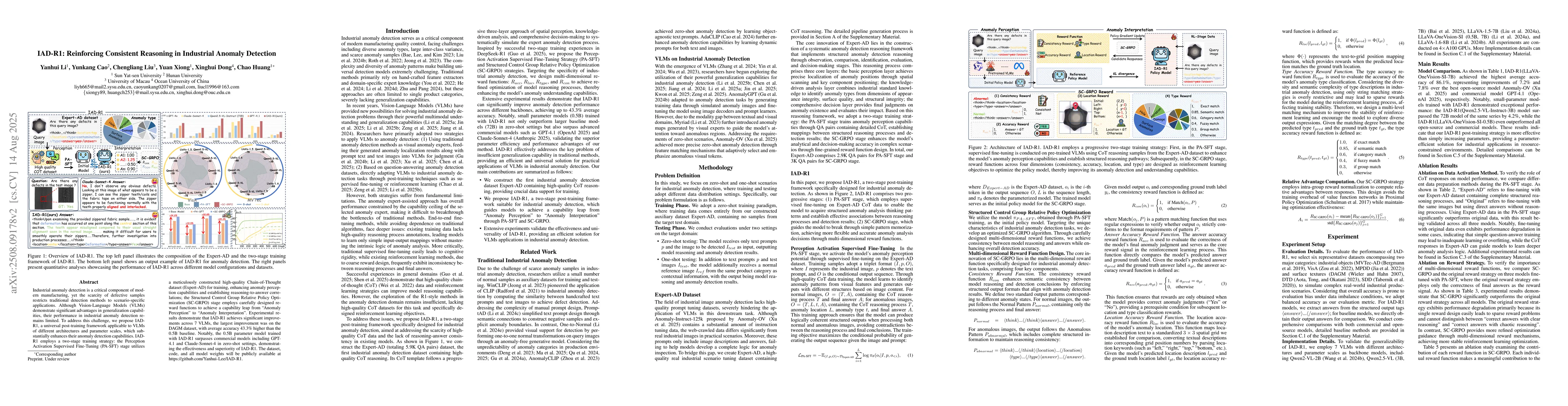 Thumbnail for IAD-R1: Reinforcing Consistent Reasoning in Industrial Anomaly Detection