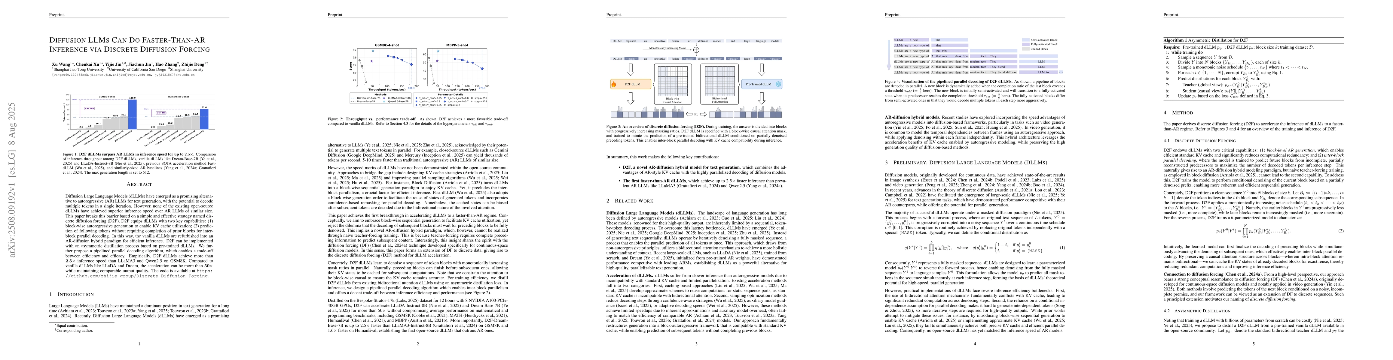 Thumbnail for Diffusion LLMs Can Do Faster-Than-AR Inference via Discrete Diffusion
  Forcing