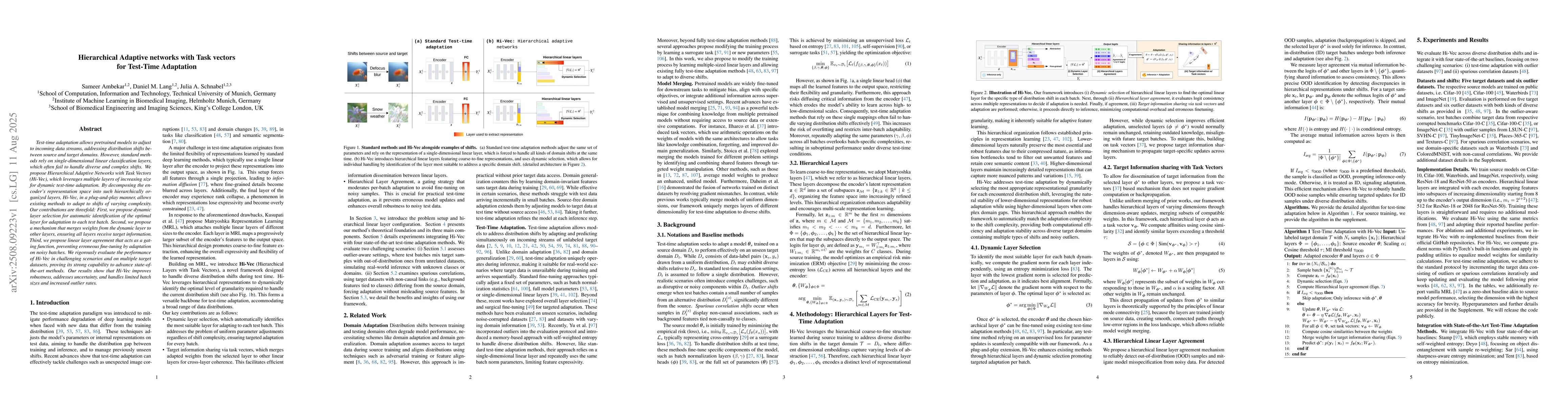 Thumbnail for Hierarchical Adaptive networks with Task vectors for Test-Time
  Adaptation