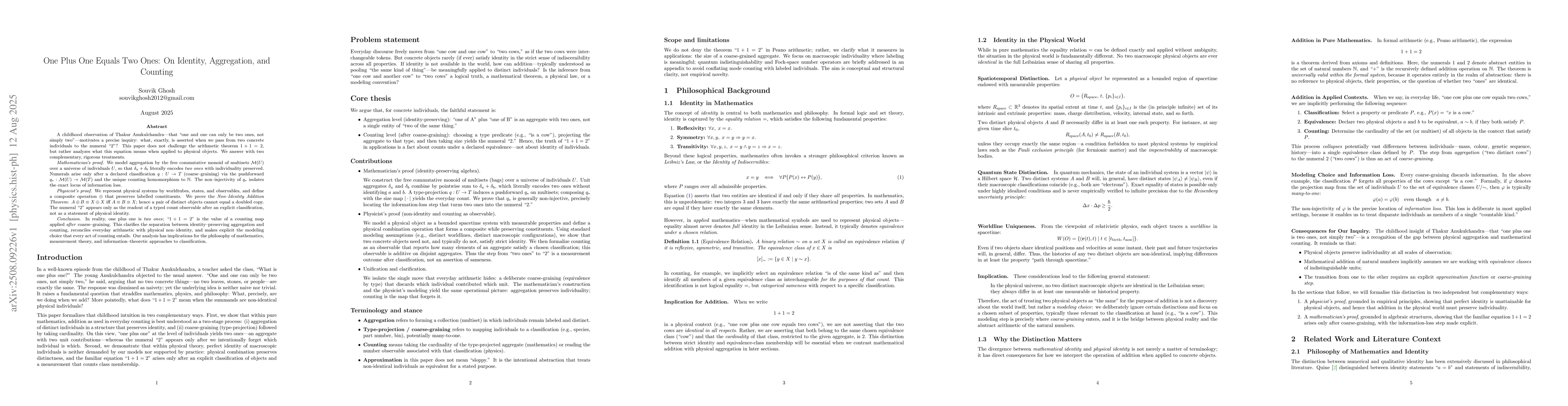 Thumbnail for One Plus One Equals Two Ones: On Identity, Aggregation, and Counting