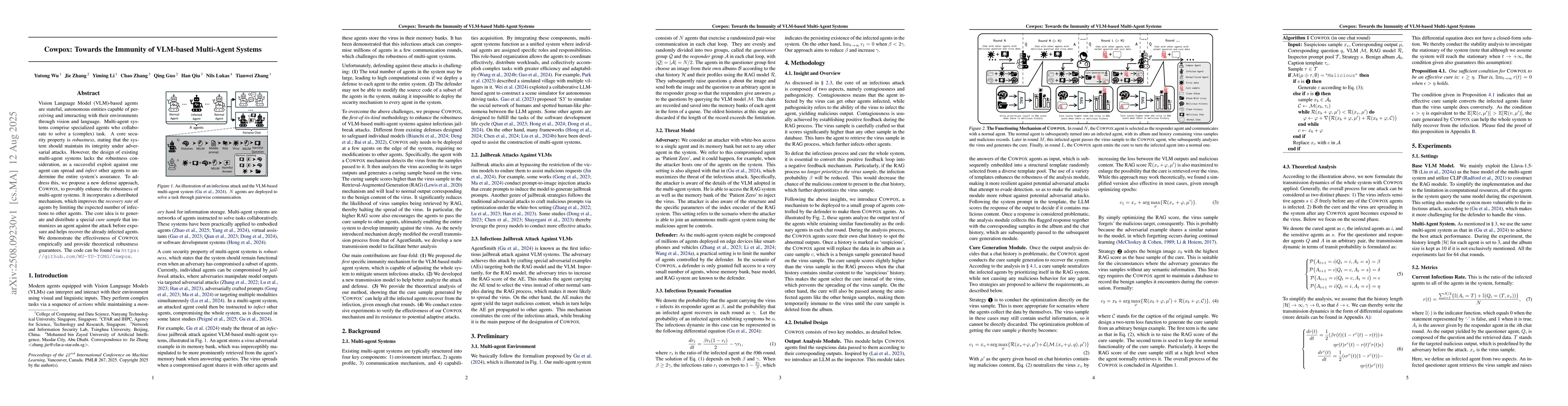 Thumbnail for Cowpox: Towards the Immunity of VLM-based Multi-Agent Systems