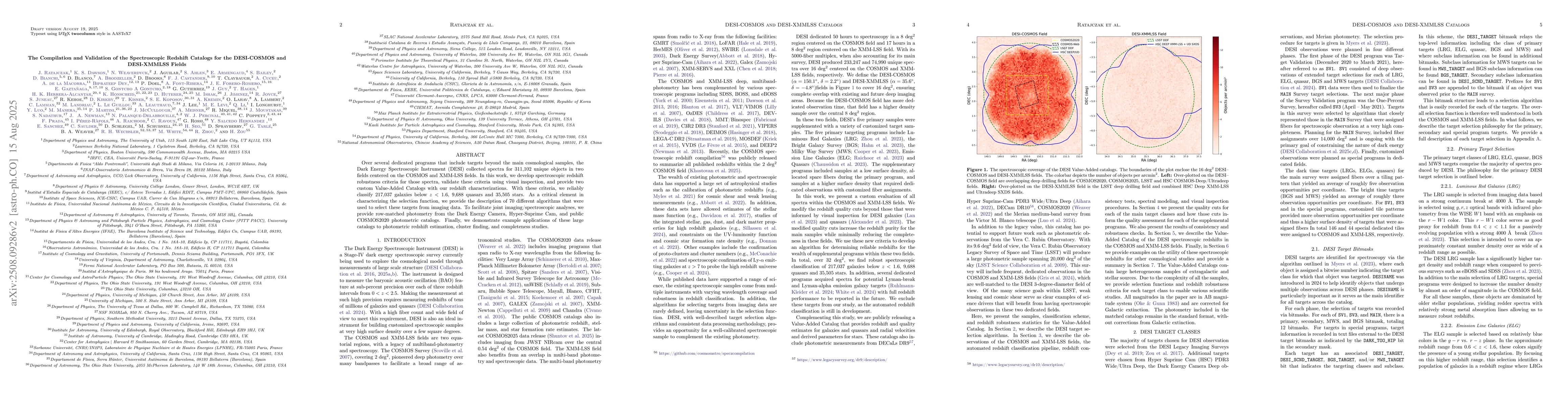 Thumbnail for The Compilation and Validation of the Spectroscopic Redshift Catalogs
  for the DESI-COSMOS and DESI-XMMLSS Fields