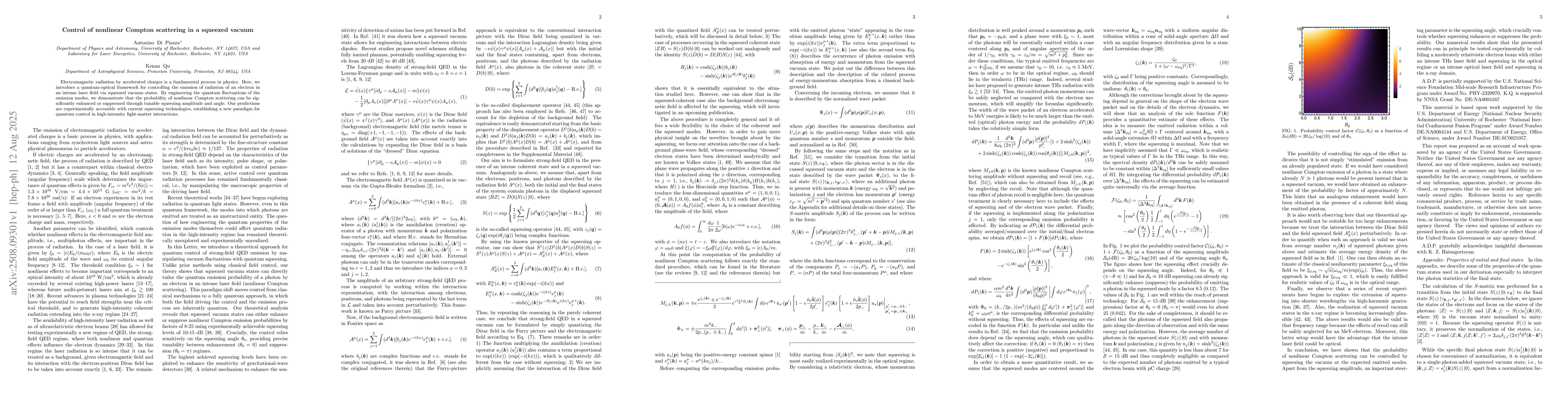 Thumbnail for Control of nonlinear Compton scattering in a squeezed vacuum