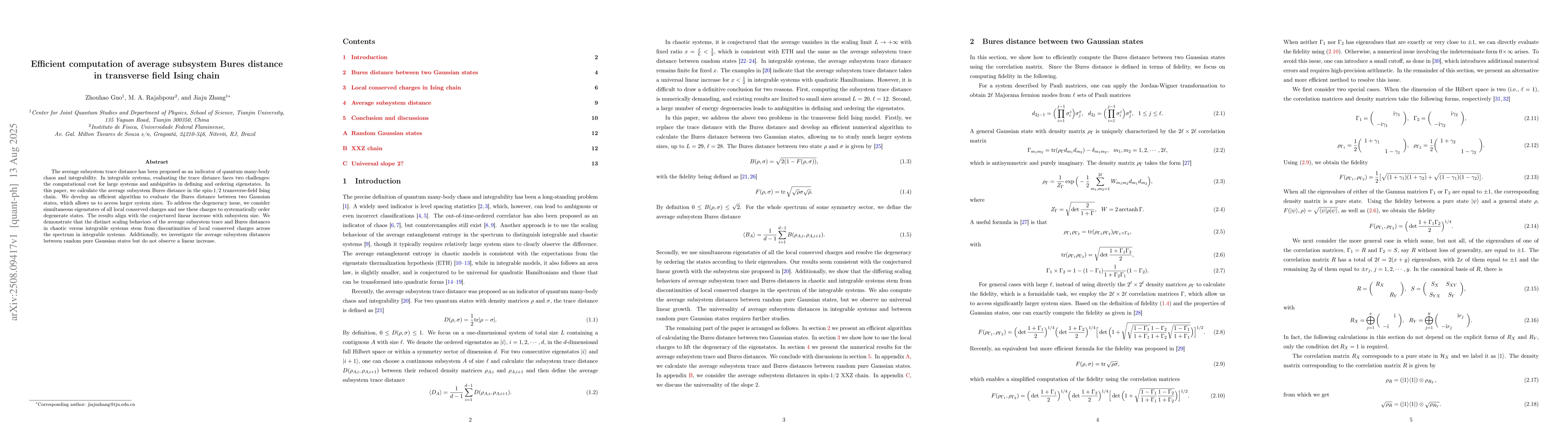 Thumbnail for Efficient computation of average subsystem Bures distance in transverse
  field Ising chain