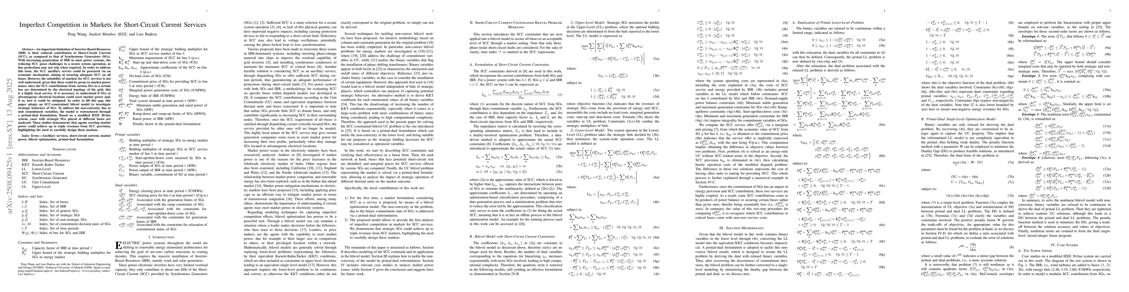 Thumbnail for Imperfect Competition in Markets for Short-Circuit Current Services