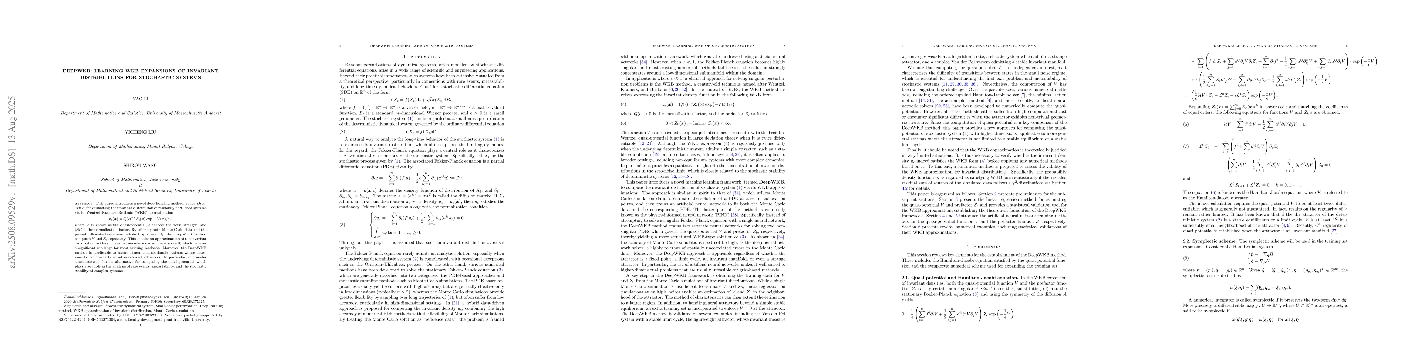 Thumbnail for DeepWKB: Learning WKB Expansions of Invariant Distributions for
  Stochastic Systems