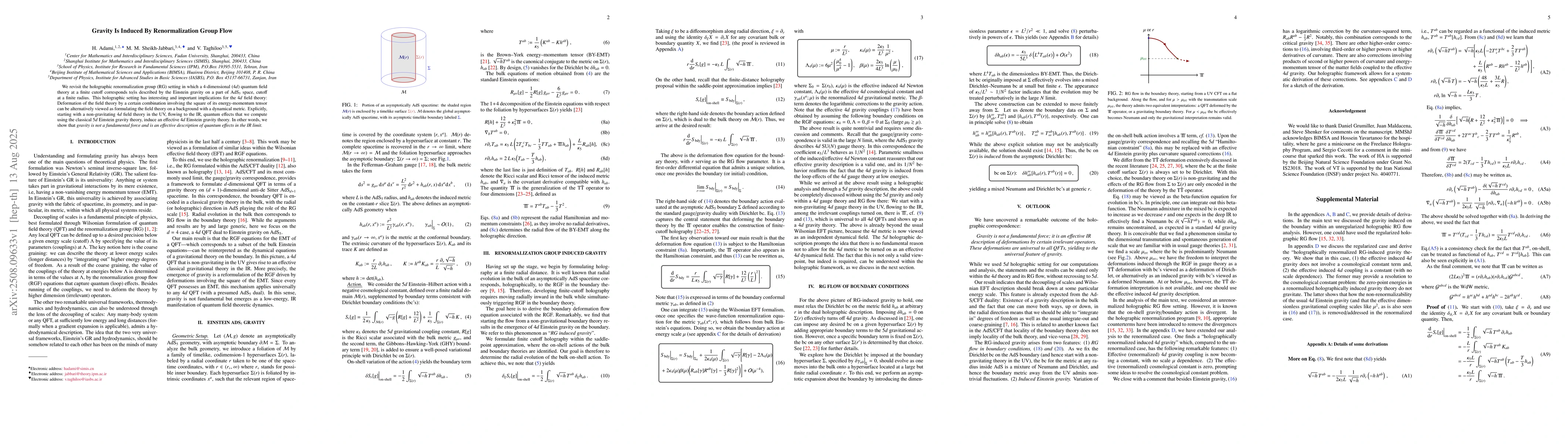 Thumbnail for Gravity Is Induced By Renormalization Group Flow