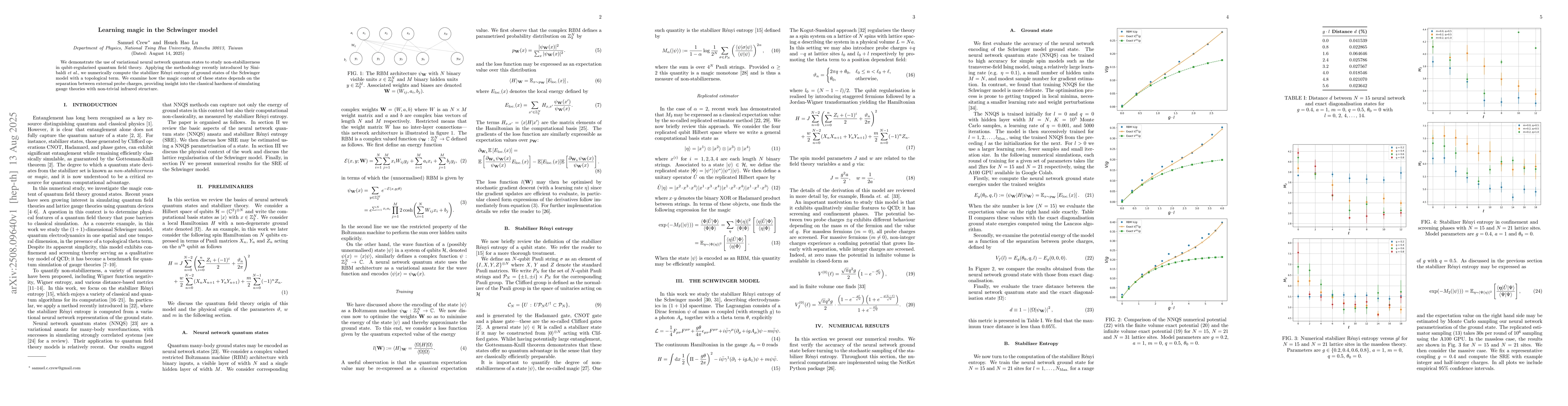 Thumbnail for Learning magic in the Schwinger model