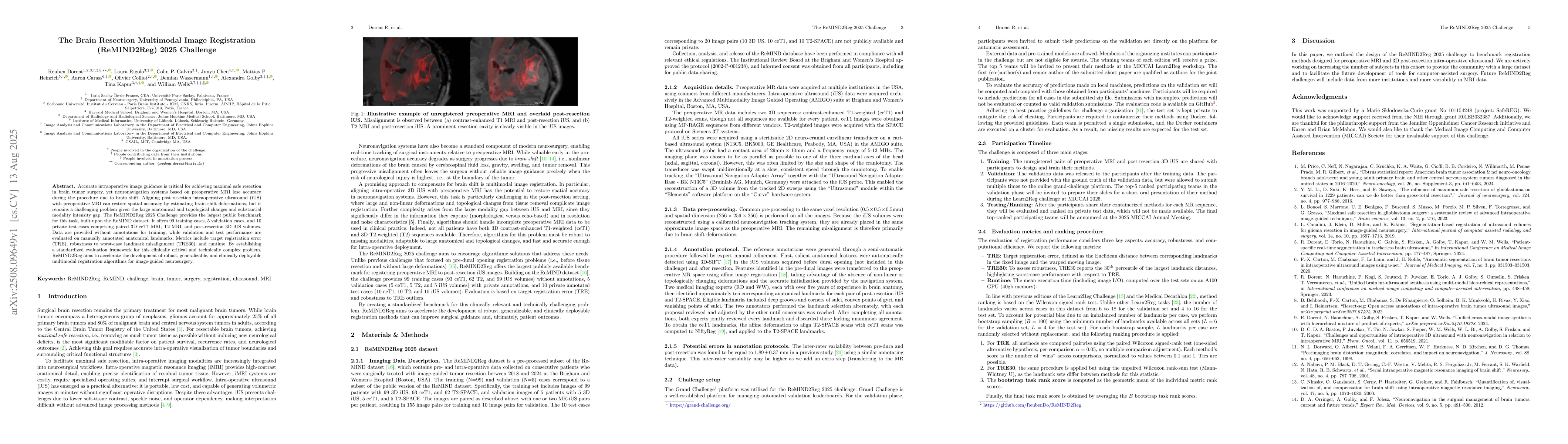 Thumbnail for The Brain Resection Multimodal Image Registration (ReMIND2Reg) 2025
  Challenge