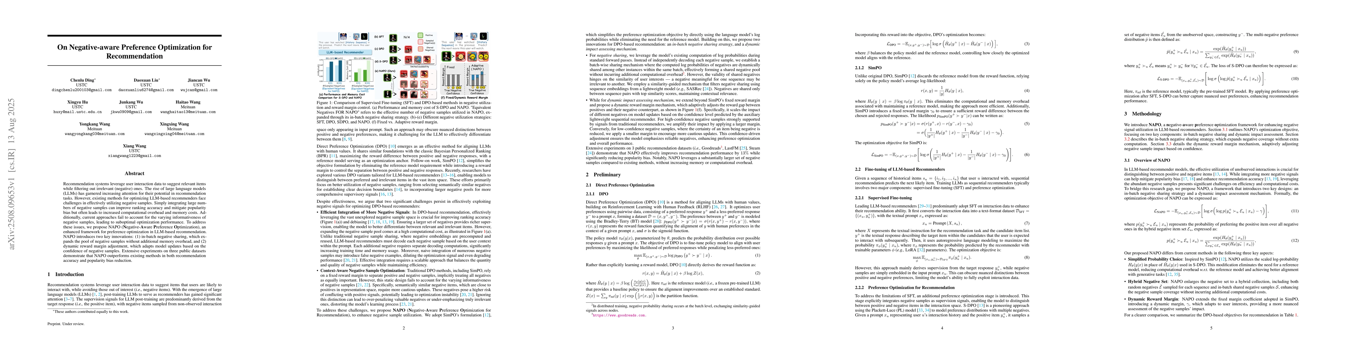 Thumbnail for On Negative-aware Preference Optimization for Recommendation