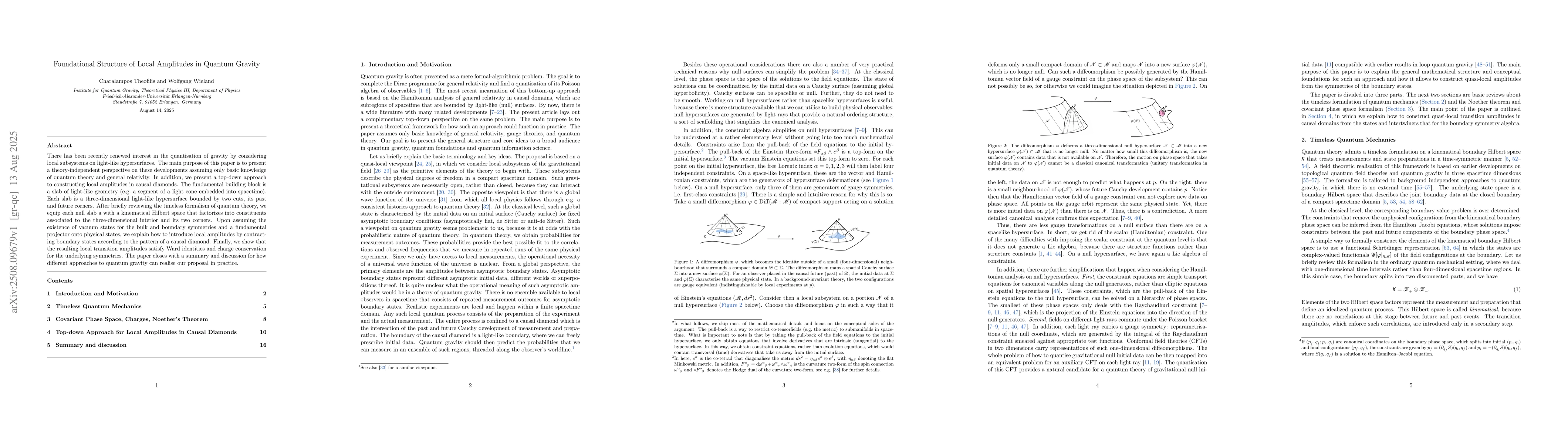 Thumbnail for Foundational Structure of Local Amplitudes in Quantum Gravity