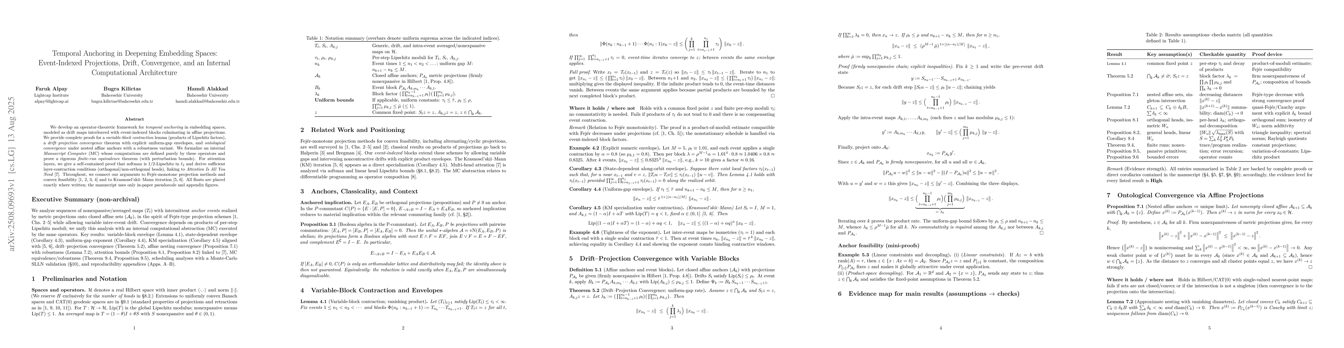 Thumbnail for Temporal Anchoring in Deepening Embedding Spaces: Event-Indexed
  Projections, Drift, Convergence, and an Internal Computational Architecture