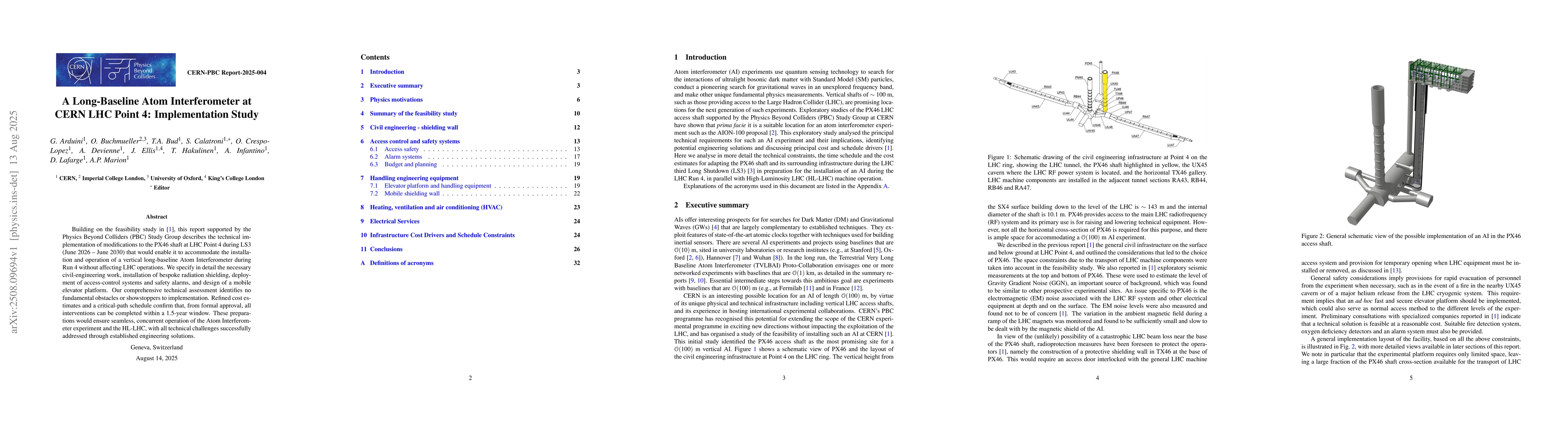 Thumbnail for A Long-Baseline Atom Interferometer at CERN LHC Point 4: Implementation
  Study