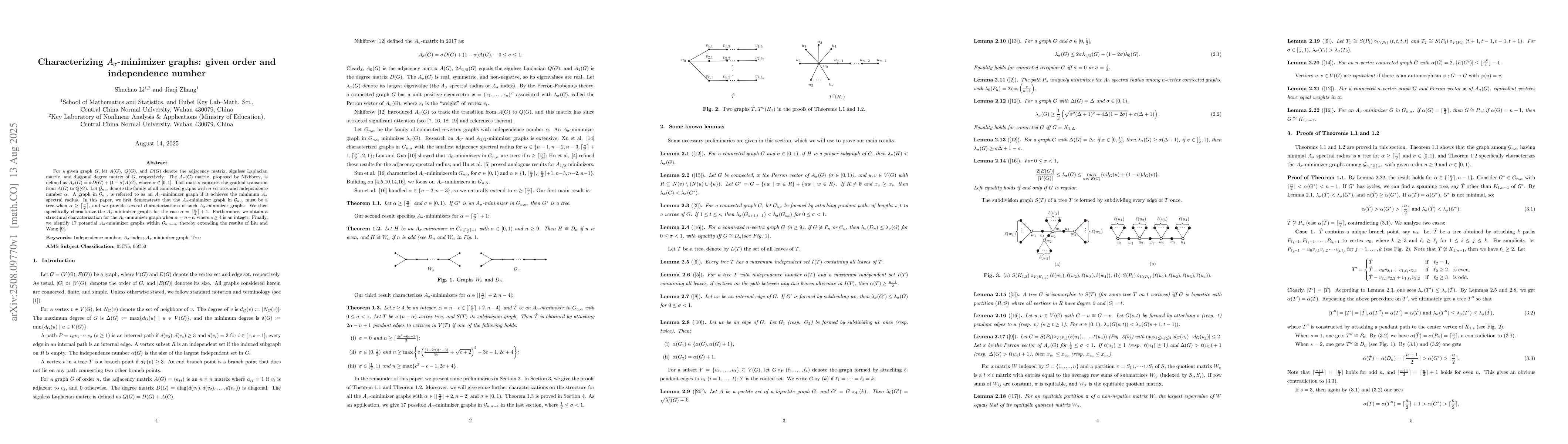 Thumbnail for Characterizing $A_σ$-minimizer graphs: given order and independence
  number