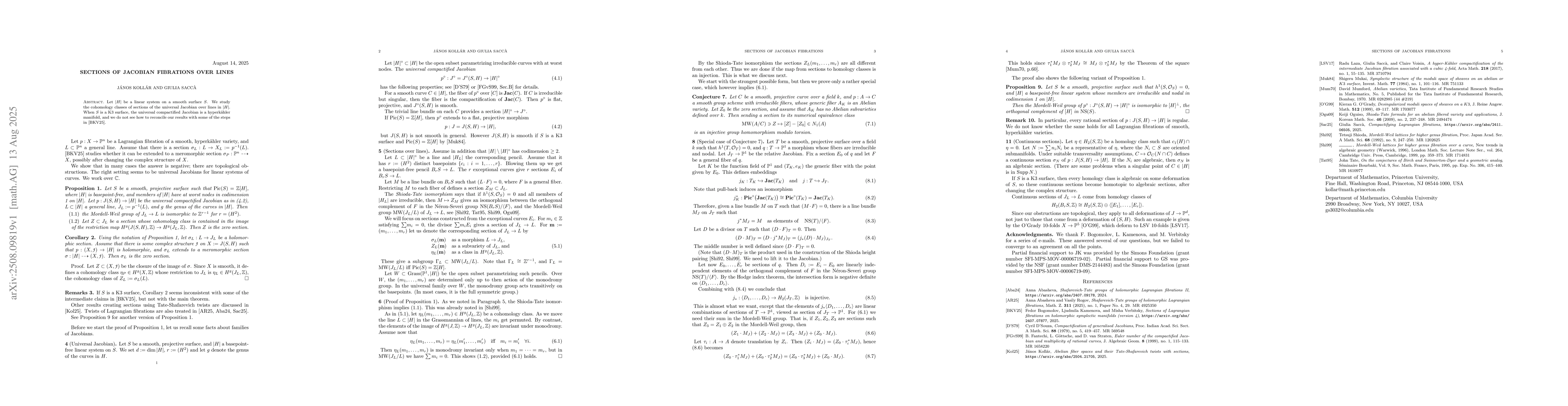 Thumbnail for Sections of Jacobian fibrations over lines
