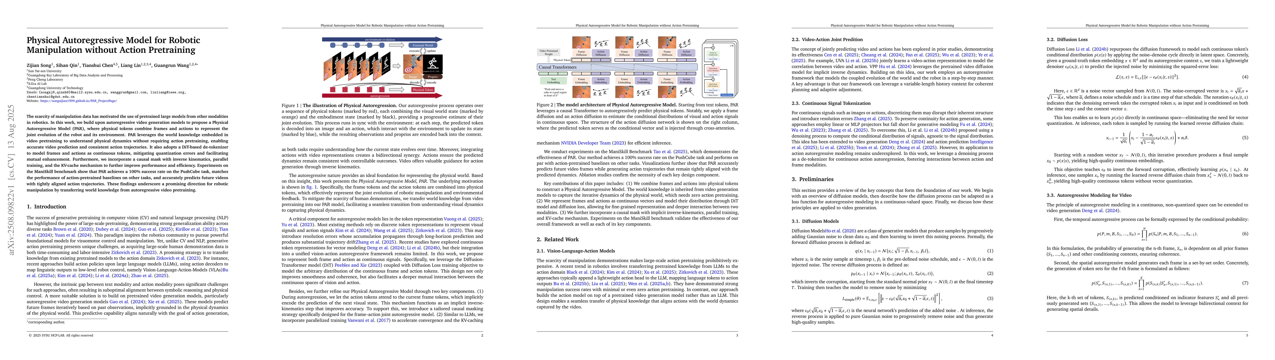 Thumbnail for Physical Autoregressive Model for Robotic Manipulation without Action
  Pretraining
