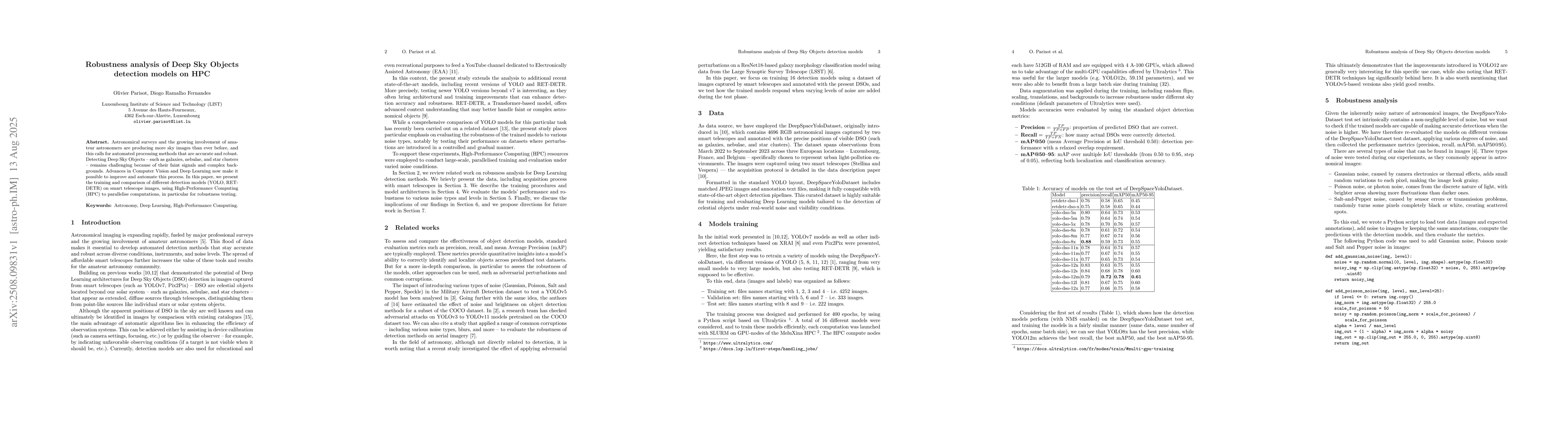 Thumbnail for Robustness analysis of Deep Sky Objects detection models on HPC