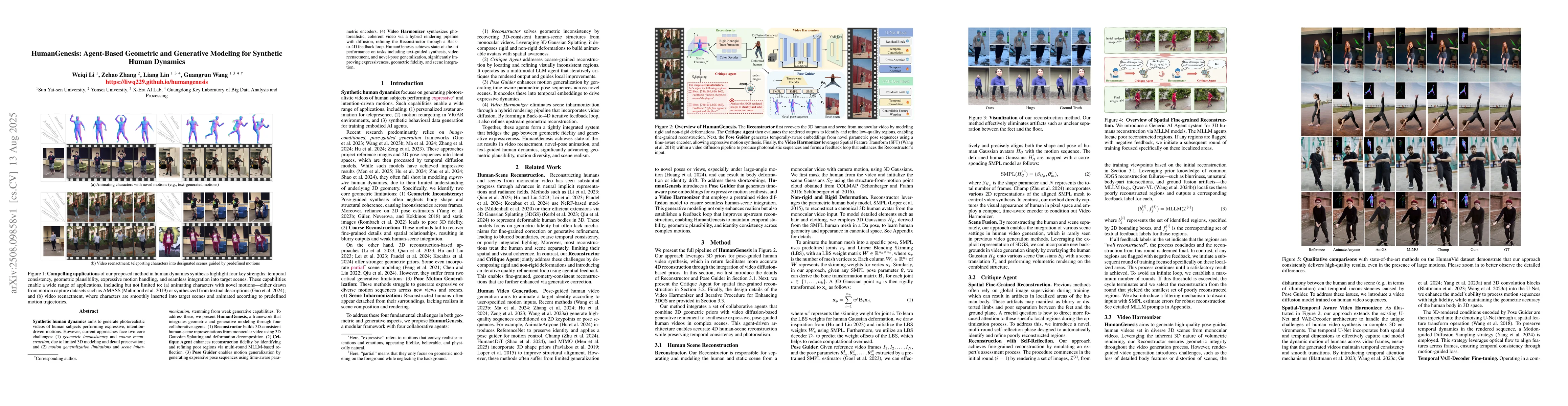 Thumbnail for HumanGenesis: Agent-Based Geometric and Generative Modeling for
  Synthetic Human Dynamics