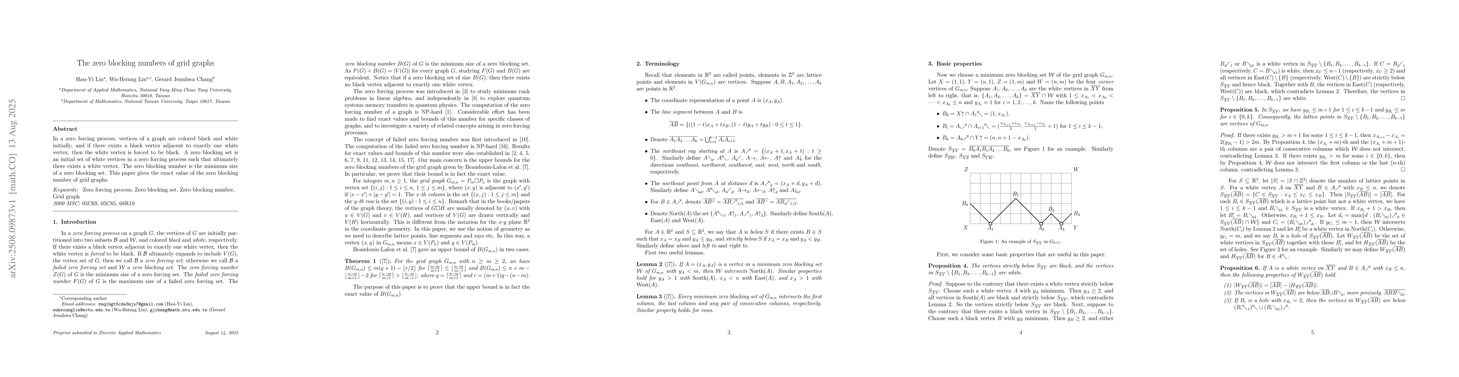 Thumbnail for The zero blocking numbers of grid graphs