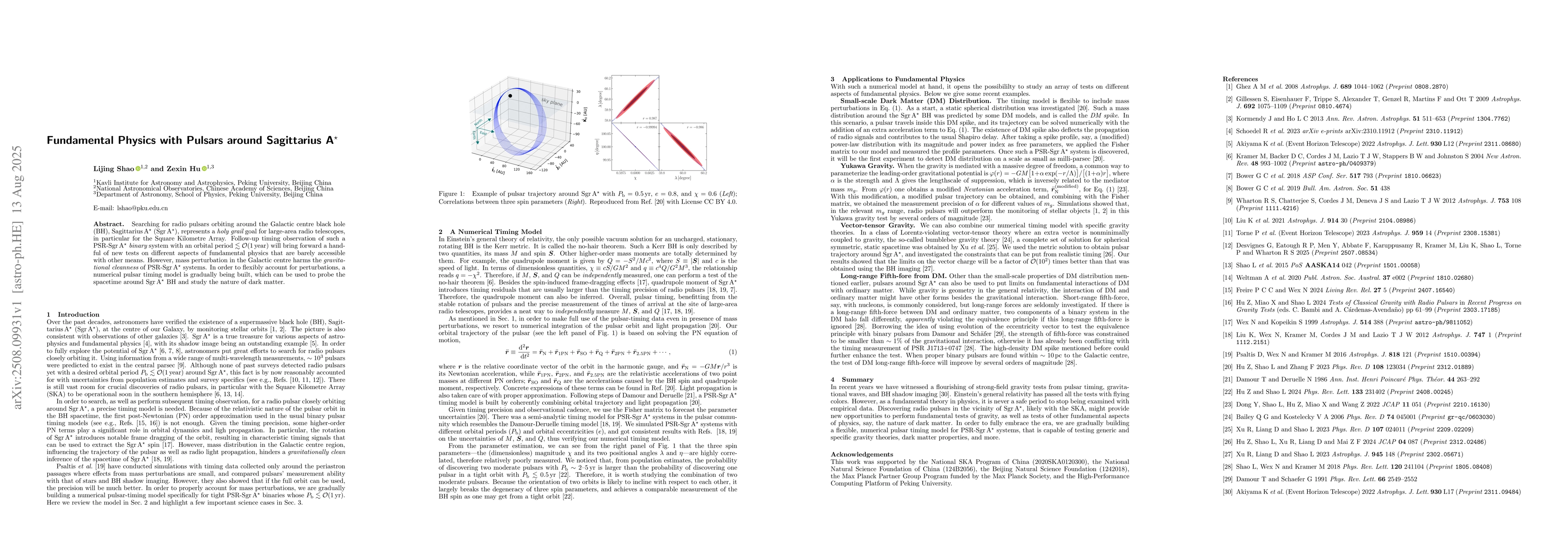 Thumbnail for Fundamental Physics with Pulsars around Sagittarius A$^\star$